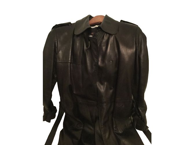Autre Marque Gabardina de cuero negra Serge Mimrami Negro - vista 2