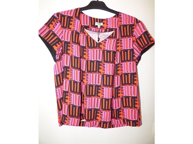 T-shirt Love Kenzo Arancione Rosa e Nero - vista 3