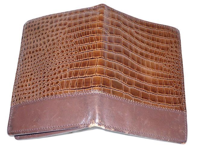 Gianni Versace Leather Croco Wallet Brown - view 2