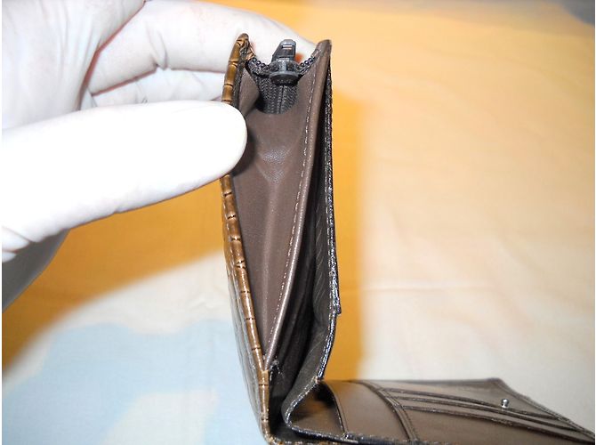 Gianni Versace Leather Croco Wallet Brown - view 6