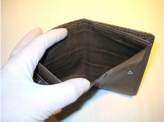 Gianni Versace Leather Croco Wallet Brown - view 7