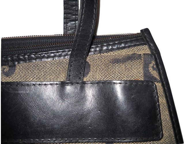 Borsa a spalla Pierre Cardin blu P allover in tessuto e pelle - vista 8