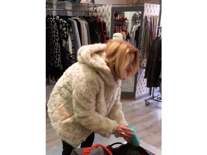 Autre Marque Chaqueta de piel sintética con capucha GUYY Crema Crudo - vista 6