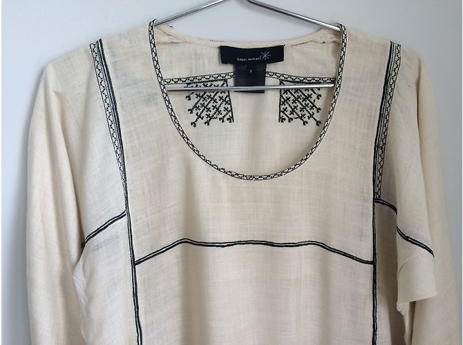 Camisola de seda bordada Isabel Marant beige - vista 6
