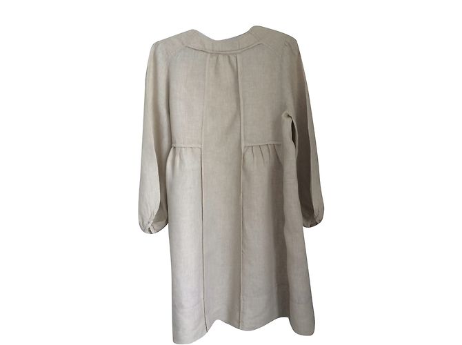 Isabel Marant Etoile Isabel Marant Leinenkleid Beige - vista 2