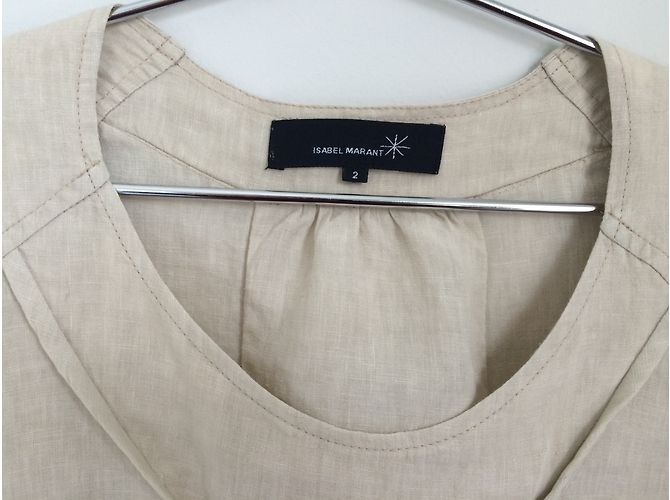 Isabel Marant Etoile Isabel Marant Leinenkleid Beige - vista 7