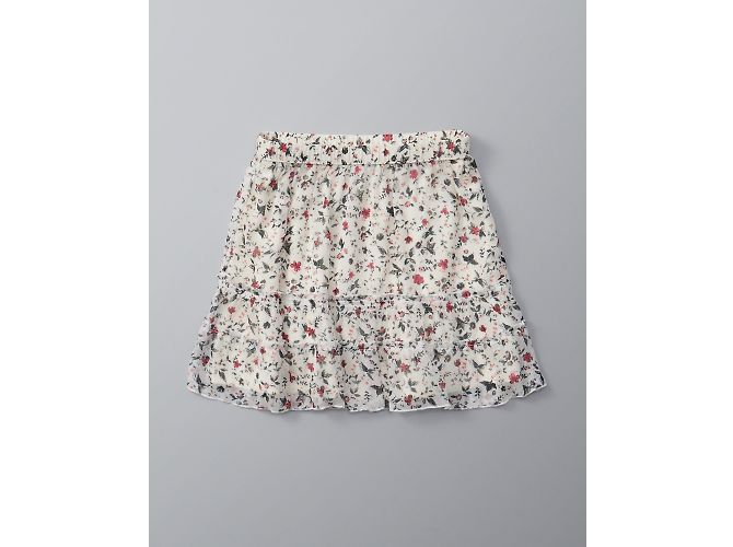 Falda skater estampada Abercrombie & Fitch Blanca M Blanco - vista 3