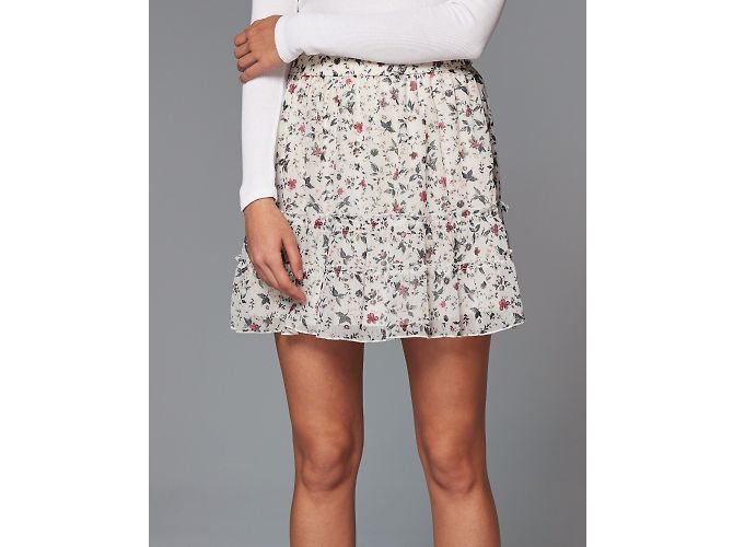 Falda skater estampada Abercrombie & Fitch Blanca M Blanco - vista 4