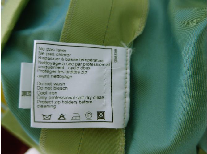 Gonna lunga a pieghe con taglio alto e fodera di Chanel Verde - vista 13