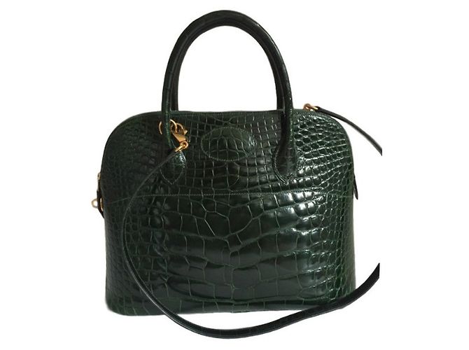 Hermès Grüne Krokodil Bolide Tasche - Ansicht 2