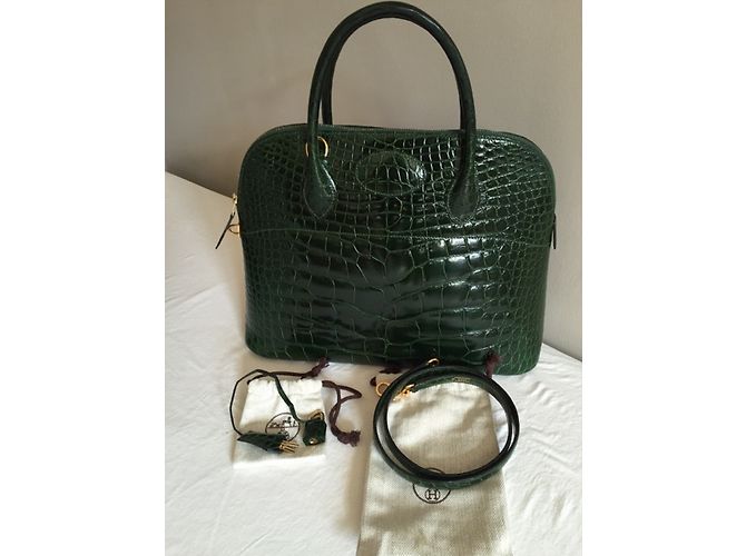 Hermès Grüne Krokodil Bolide Tasche - Ansicht 3
