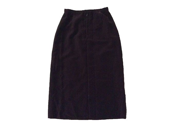 Falda Chanel de terciopelo marrón Talla 40 Castaño - vista 2