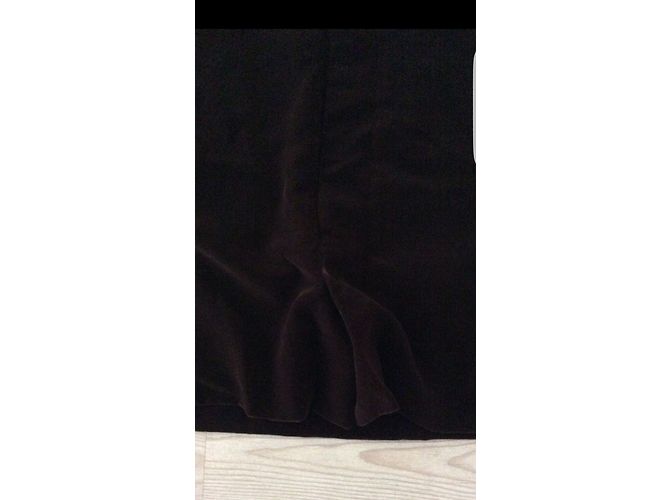 Falda Chanel de terciopelo marrón Talla 40 Castaño - vista 4