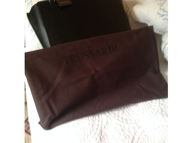 Borsa tote Trussardi 2anneaux in pelle di agnello nera - vista 6