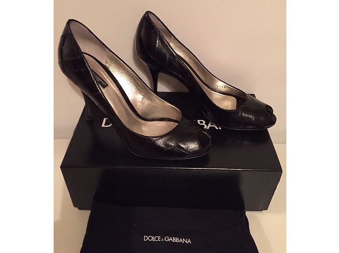 Dolce & Gabbana Pumps aus schwarzer Aalhaut Größe 41 - Ansicht 6