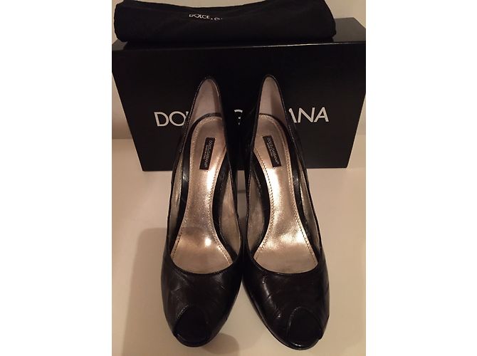 Dolce & Gabbana Pumps aus schwarzer Aalhaut Größe 41 - Ansicht 8