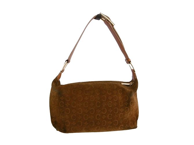 Céline Borsa a tracolla con logo Monogram in pelle scamosciata - vista 2