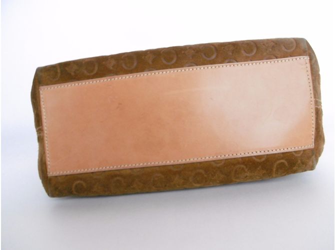 Céline Borsa a tracolla con logo Monogram in pelle scamosciata - vista 5