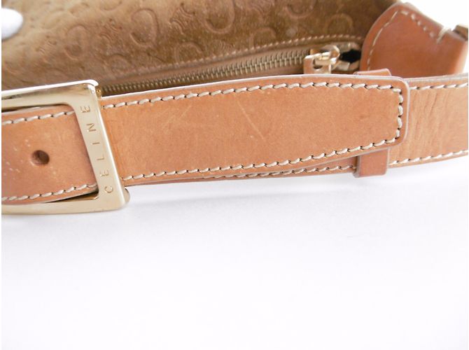 Céline Borsa a tracolla con logo Monogram in pelle scamosciata - vista 6