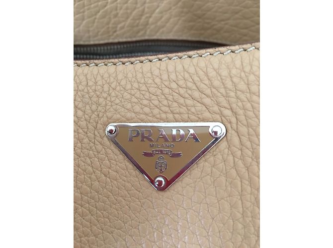 Borsa a mano Prada Vitello Daino in pelle beige - vista 3