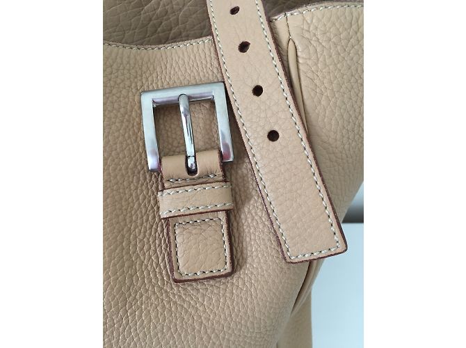 Borsa a mano Prada Vitello Daino in pelle beige - vista 4