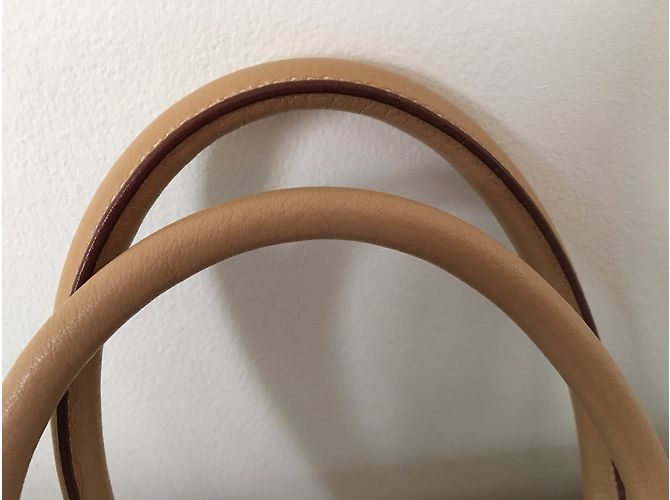 Borsa a mano Prada Vitello Daino in pelle beige - vista 5