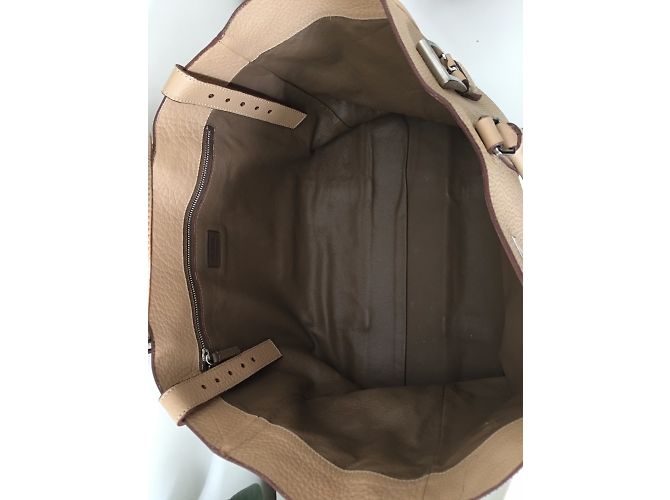 Borsa a mano Prada Vitello Daino in pelle beige - vista 6