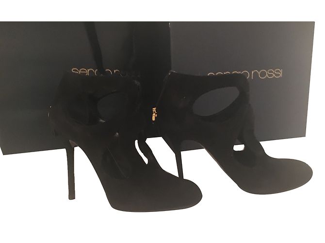 Botines Sergio Rossi de nubuck negro - vista 2