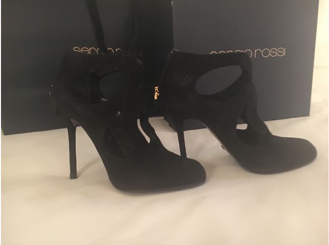 Botines Sergio Rossi de nubuck negro - vista 4