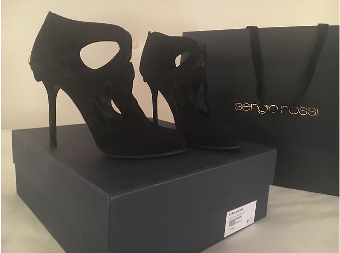 Botines Sergio Rossi de nubuck negro - vista 6