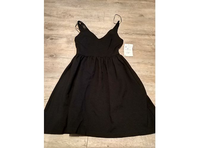 Zara Schwarzes Kleid aus Polyester Größe 36 - Ansicht 3
