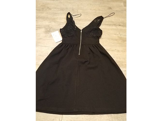 Zara Schwarzes Kleid aus Polyester Größe 36 - Ansicht 5