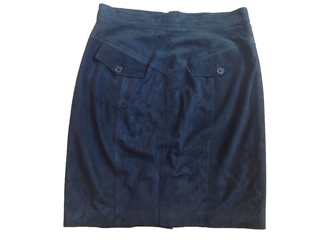 Falda de gamuza azul marino Armani talla 36 - vista 2