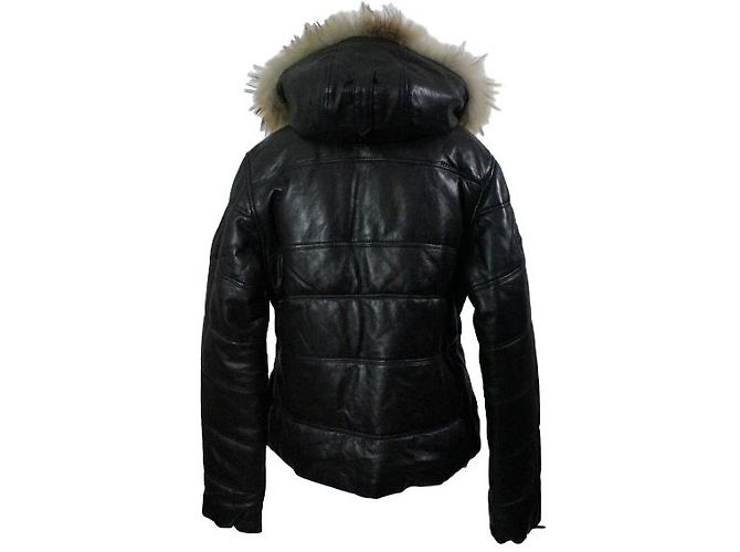 Autre Marque Chaqueta de cuero negra Degré 7 Duvillard con capucha desmontable Negro - vista 2