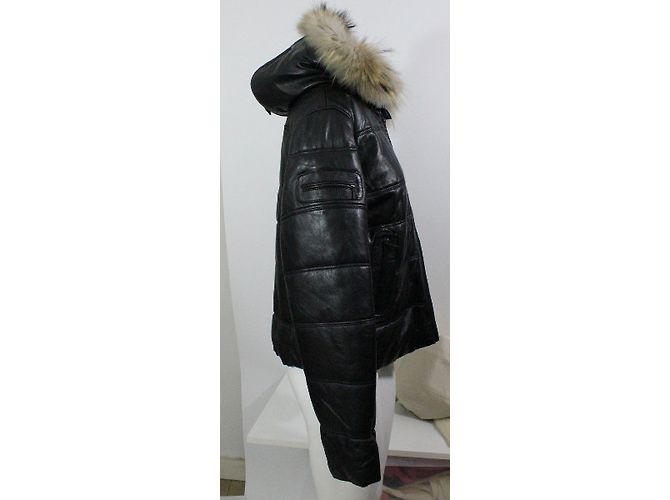 Autre Marque Chaqueta de cuero negra Degré 7 Duvillard con capucha desmontable Negro - vista 5