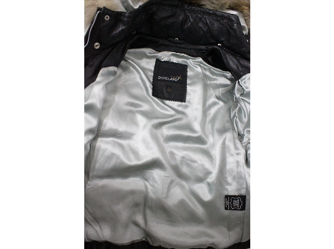 Autre Marque Chaqueta de cuero negra Degré 7 Duvillard con capucha desmontable Negro - vista 8
