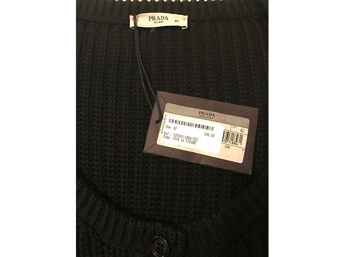 Cardigan Prada de lã preta Preto - vista 2