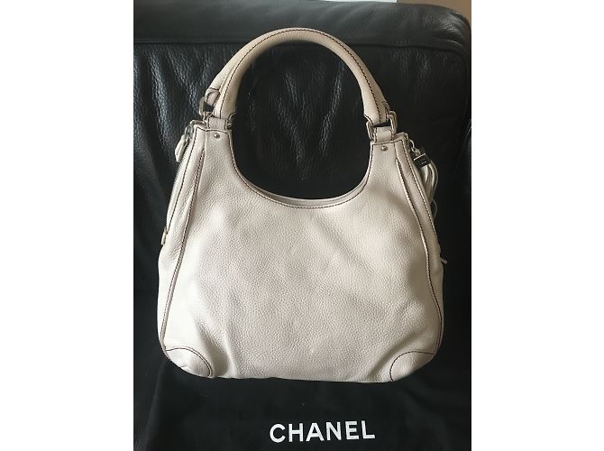 Borsa Chanel in pelle bianca Bianco - vista 2