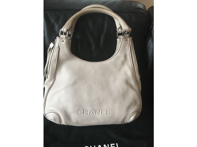 Borsa Chanel in pelle bianca Bianco - vista 3