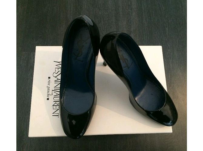 Décolleté Yves Saint Laurent Nicole in vernice nera Nero - vista 4