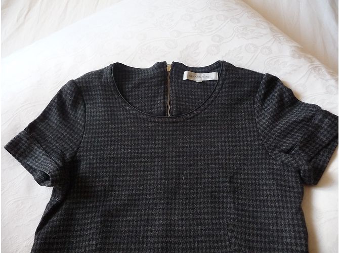 Gerard Darel Barnyard Kleid Dunkelgrau Wolle Größe 42 Anthrazitgrau - Ansicht 3