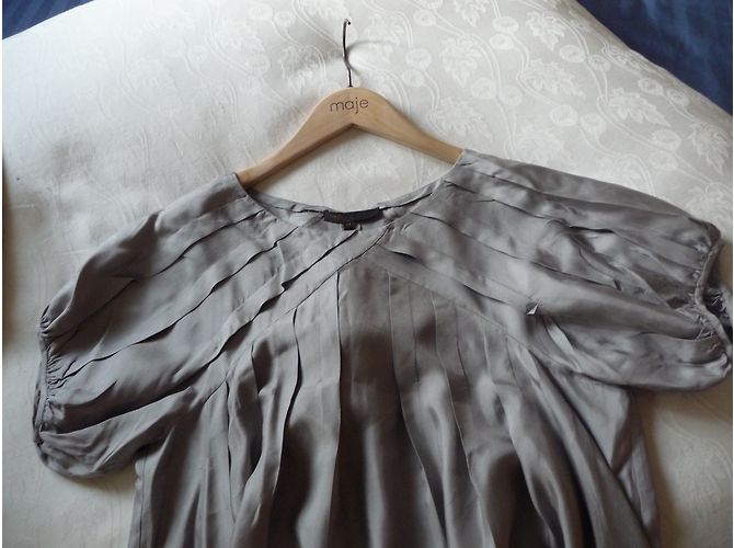 Vestido Maje de seda bronce M - vista 3