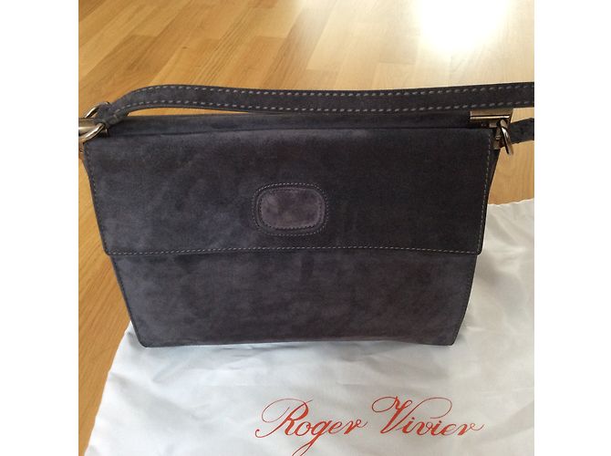 Borsa a spalla Roger Vivier in scamosciato grigio - vista 5