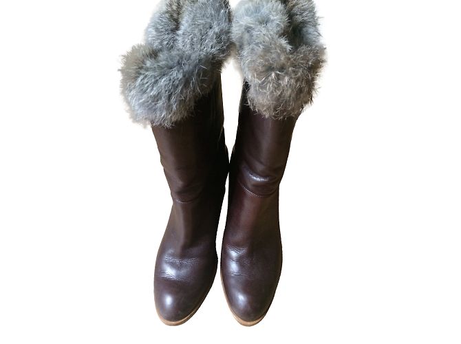 Véronique Branquinho Botas de piel Chocolate - vista 2