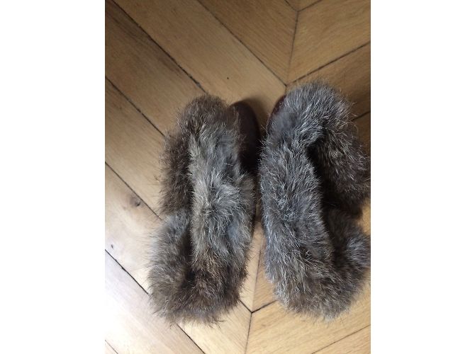 Véronique Branquinho Botas de piel Chocolate - vista 8