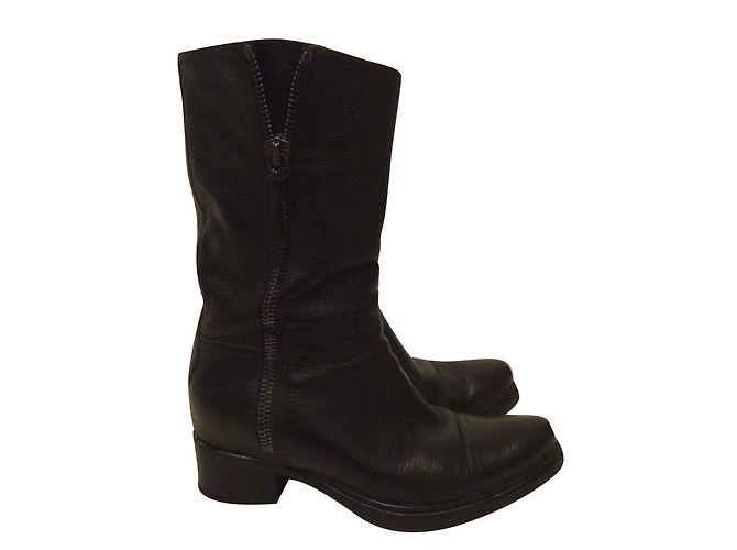 Stivaletti Miu Miu Grene in pelle nera Nero - vista 2