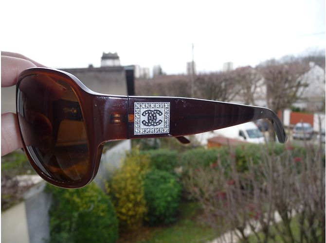 Gafas de sol Chanel marrones de plástico Castaño - vista 4
