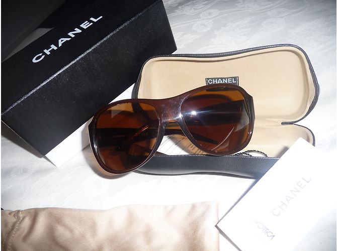 Gafas de sol Chanel marrones de plástico Castaño - vista 5