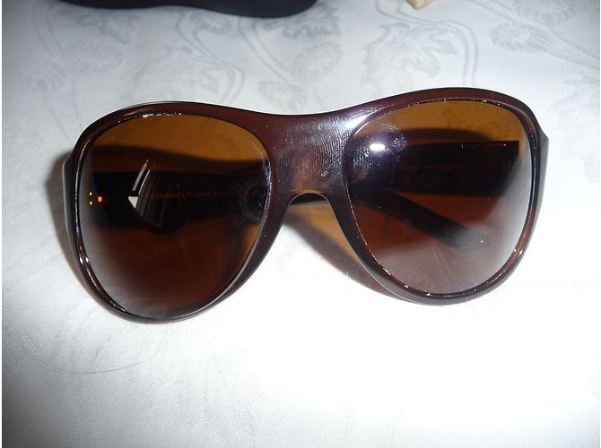 Gafas de sol Chanel marrones de plástico Castaño - vista 6