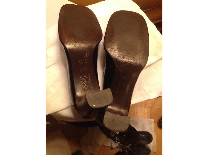 Mocassini Gucci in pelle nera con tacco medio Nero - vista 6